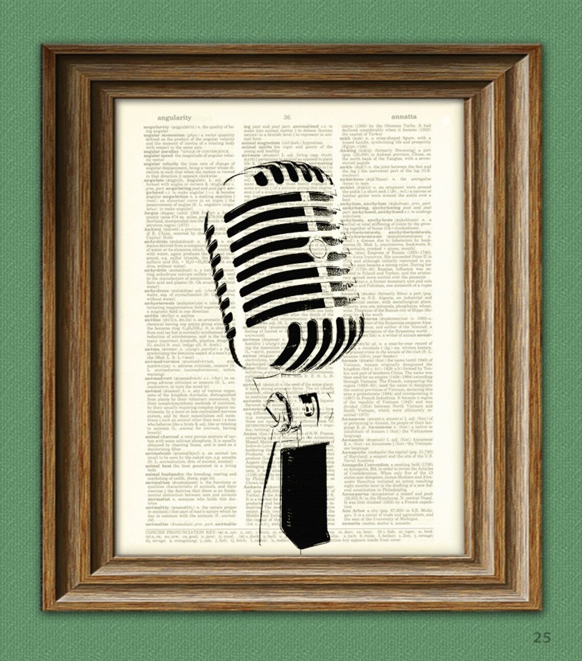 OldTimey RADIO MICROPHONE altered art dictionary page Etsy