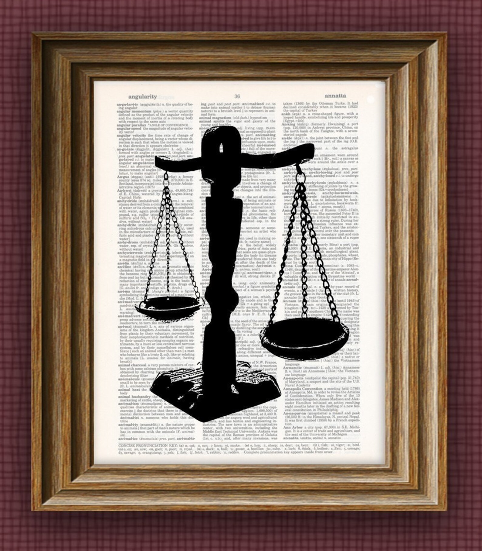 Scales of Justice Beautifully Upcycled Dictionary Page Book Etsy