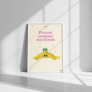 Poster "Spremuto come un limone" - Illustrazione mascotte divertente e dinamica