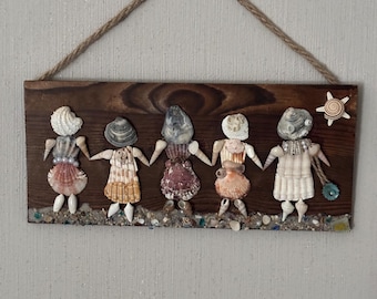 Seashell Beach Ladies Wall Art-Funny Girls Trip Gift for Friend-Handmade Coastal Wall Decor