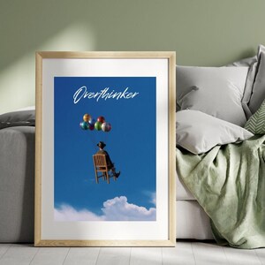 Póster overthinker original, cartel decorativo original, decoración de pared, arte moderno, Póster vintage, impresión digital
