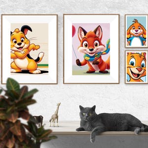 Arte de dibujos animados para niños, decoración de pared infantil, cartel infantil de impresión digital