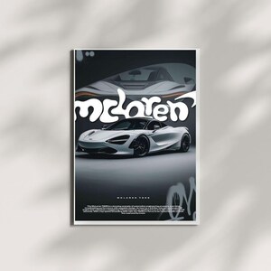 Póster Mclaren 720s, cartel de coches deportivos, amantes de los coches, decoración de coches, impresión digital