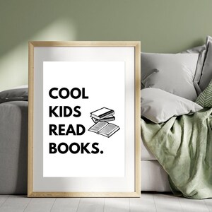 Cartel Cool Kids Read Books, Decoración para niños, Decoración de pared , Cartel decorativo, Impresión digital, Cartel de lectura