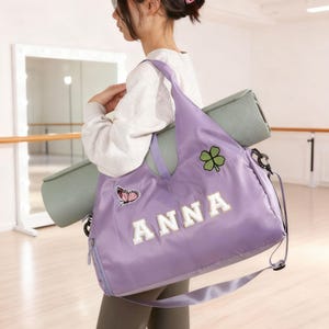 Borsa da ballo personalizzata con nome, borsa da ballo personalizzata per weekend, borsa da ballerina, borsone per ragazze, borsa da palestra per cheerleader, regalo di Natale per lei