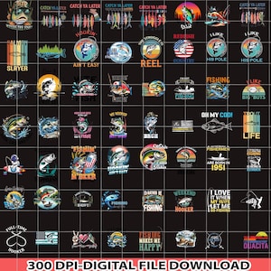 50+ Fishing Png Bundle, Fish Png Bundle, Fishing Lovers Png, Here Fishy Png, Fishing Shirt Designs Png, Reel Cool Father Png, Digital File