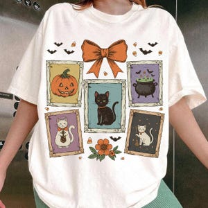 Retro Halloween Cat Ghost Png, Girly Halloween Png, Fall Png, Halloween Png, Spooky Season Png, Pumpkin Halloween, Spooky Mama png