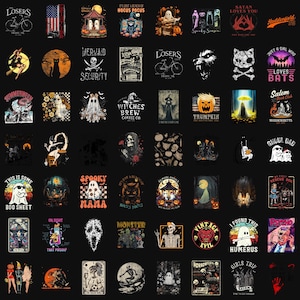 50+ Vintage Halloween Horror Spooky Bundle, Vintage Halloween Black Cat, Retro Halloween shirt, Halloween Papers, Fall Png, Ghost Png