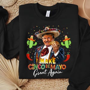Trump-taco's maken Cinco de Mayo weer geweldig grappig Mexicaans png-bestand, Cinco de Mayo-shirtontwerp, politieke humor van Trump png, sublimatieontwerp