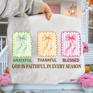 Grateful Thankful Blessed Png, Coquette Fall Season Png, Faith Based Autumn Sublimation, Christian Fall Bow Png, Religious Fall Png