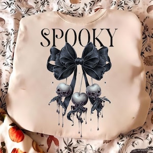 Halloween png, Spooky Ghost Cherry Bow Halloween PNG, Cherry png, Retro Halloween png, Trendy Halloween Woman png, Cute Ghost png, Spooky
