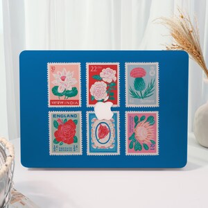 Estuche rígido para MacBook Air de 15, 14 y 13 pulgadas, MacBook Pro de 13, 14, 15 y 16 pulgadas (2020, 2021, M4 y 2022) con sellos postales retro.