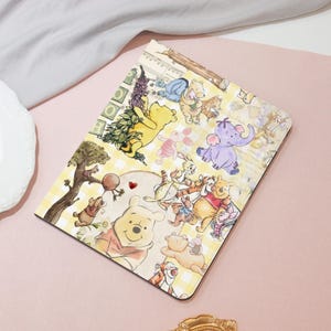 Cartoon Winnie the Pooh iPad Case iPad Cover for iPad Pro Air 11" 13" 2025,iPad Air 6/7 2025 iPad A16, Mini 7th 2024, Personalize iPad Case