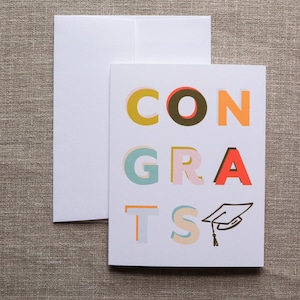 Afstudeerkaart - Gefeliciteerdkaart - Afstudeerwenskaart - Afstuderen High School & College - gevouwen A2-afstudeerkaart