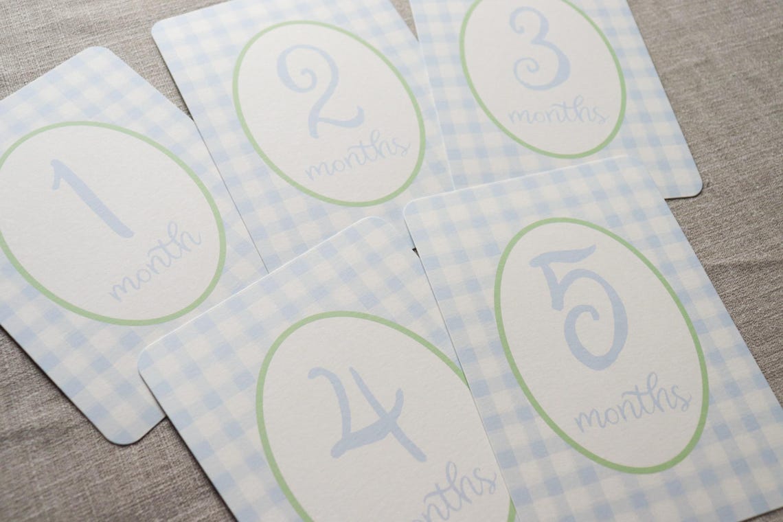 Baby Monthly Milestone Cards - First Year Baby Photo Props - Newborn ...
