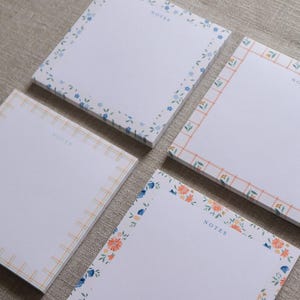 Notatnik z wiosennymi listami - Notatnik 5 x 5 cali - Notatniki kwiatowe - Notatnik z listą rzeczy do zrobienia - Kolekcja Lettres de Printemps
