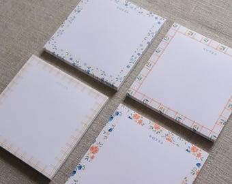 Springtime Letters Notepad - 5x5 inch Notepad - Floral Notepads - To-Do List Notepad - Lettres de Printemps Collection