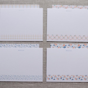 Set de papelería "Letras de Primavera" - 10 tarjetas planas florales y sobres - Tarjetas de agradecimiento florales - Colección Lettres de Printemps