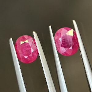 Natural Ruby  Oval shape Match Pair  2.12ct – Redish pink  beautiful Gemstone Normal Heated From Burma