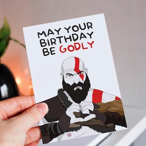 God of War Kratos Geburtstags- oder Valentinstagskarte - God of War Geburtstagskarte