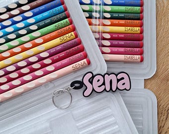 Personalisierte STABILO EASY Start Buntstifte mit Namensgravur opt. mit Namensanhänger (10 % Aktionsrabatt im Set!) - Geschenk für Kinder