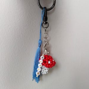 Pilz Perlen Anhänger: Handmade Einkaufstasche Accessoire, Personalisierter Schlüsselanhänger