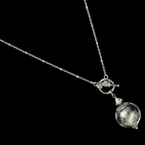 Wish Necklace in Glass Orb with Silver Filigree, Real Dandelion Seeds, Swarovski Crystal & Genuine Pearl, Wedding Jewelry, Gift For Her image 3