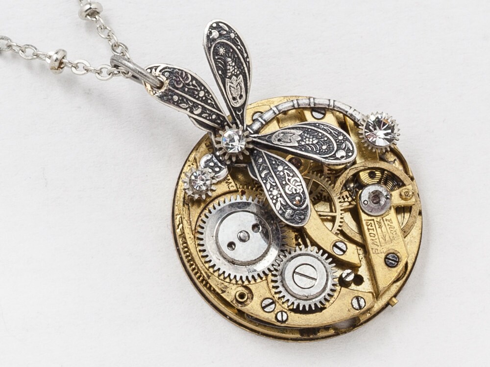 Dragonfly Pendant Antiqued Gold Steampunk Style Lot of 4 Dragonfly Pendant Antiqued Gold Steampunk Style Lot of 4