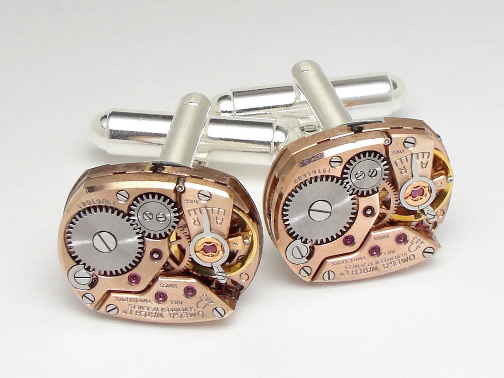 Genuine Omega Watch Cufflinks in Rose 
