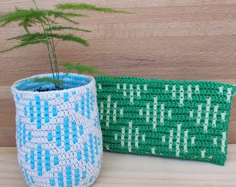 Patrón de crochet mosaico en redondo