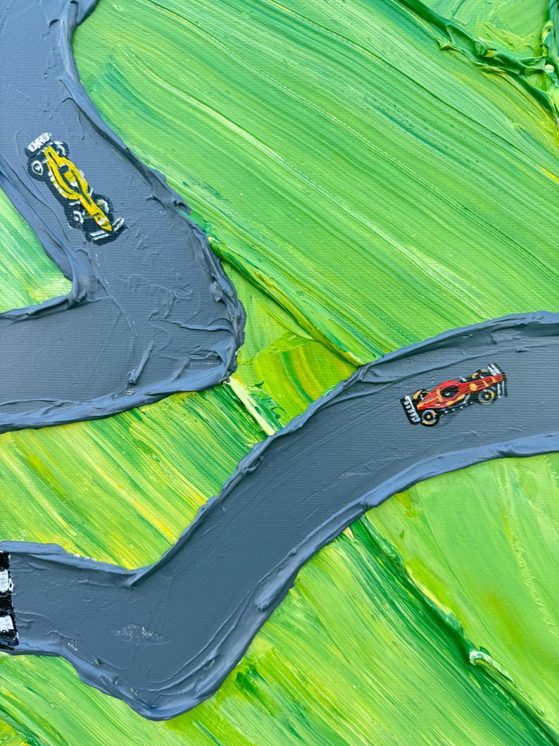 Large 3D Abstract Racingtexture Oil Painting: F1 Racing Home Art ...