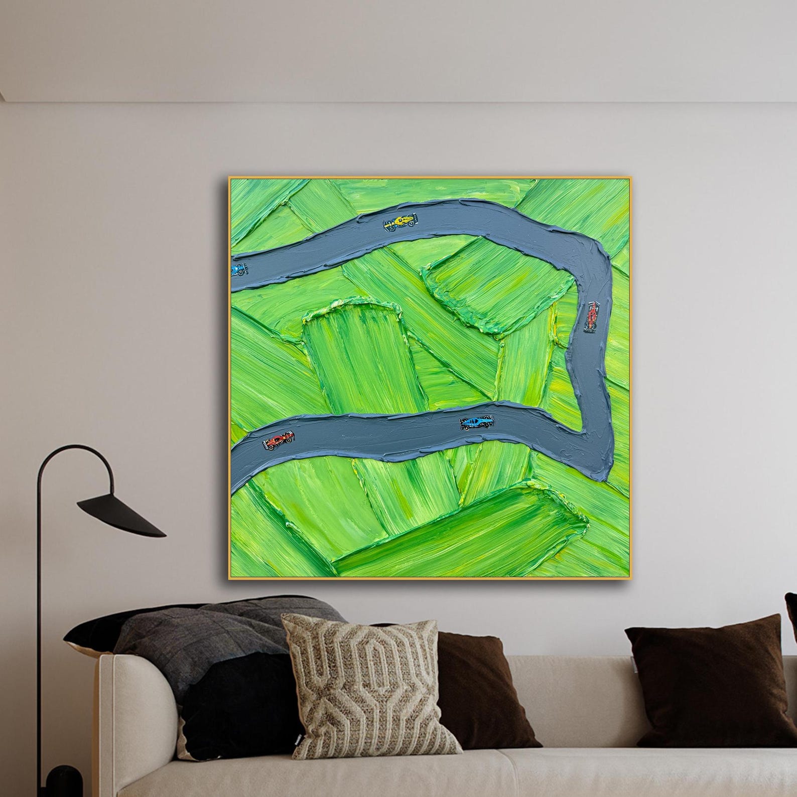 Chel Abstract Large 3D Abstract Racingtexture Oil Painting: F1 Racing Home Art ...
