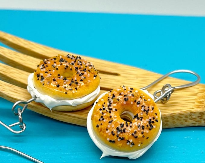Everything Bagel Earrings: Food Jewelry, Dangly and Clip-On Options