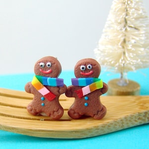 Christmas Earrings // MADE TO ORDER Gingerbread Man Earrings // Stocking Stuffers // Holiday Gifts