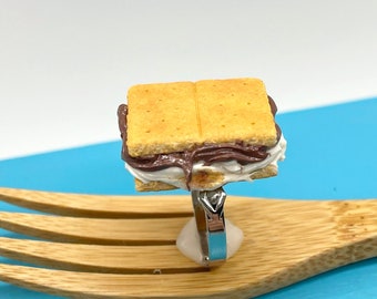 Food Ring // Campfire S'mores Ring // Adjustable Ring // MADE TO ORDER