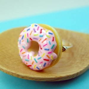 Food Ring // Donut Ring with Rainbow Sprinkles // Adjustable Ring // MADE TO ORDER