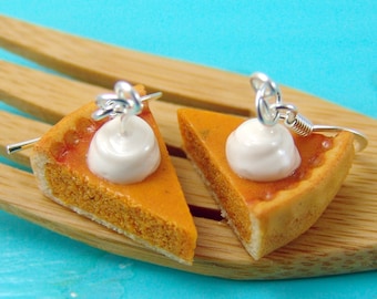 Pumpkin Pie Earrings // Miniature Food Jewelry // MADE TO ORDER // Holiday Earrings