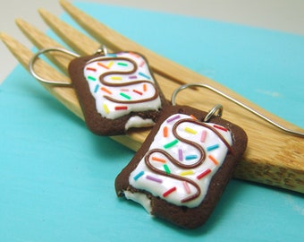 Pop Tart Earrings // Choose Your Flavor // Food Jewelry // MADE TO ORDER // Dangly Earrings