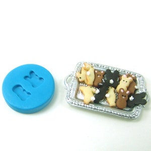 Flexible Silicone Mold // Dollhouse Bunny Cookies Mold (Style A) // 1:12 Scale Food and Food Jewelry Projects