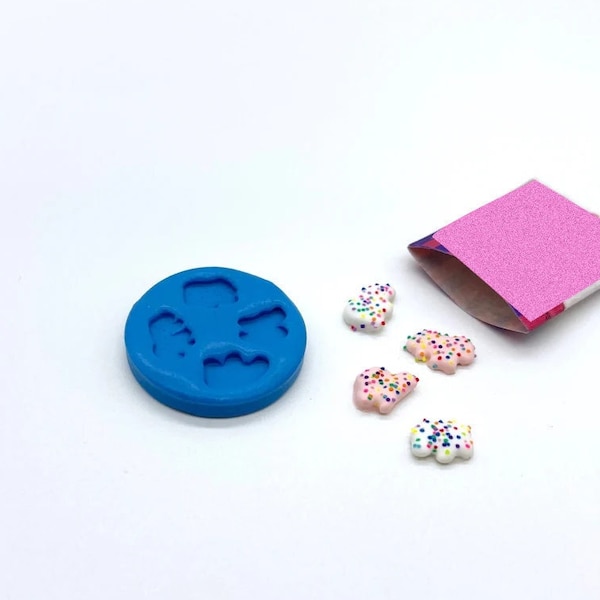 Flexible Silicone Mold // Dollhouse Frosted Animal Cookies in Circus, Halloween or Mythical Shapes // Choose 1/12 or 1/6 Scale