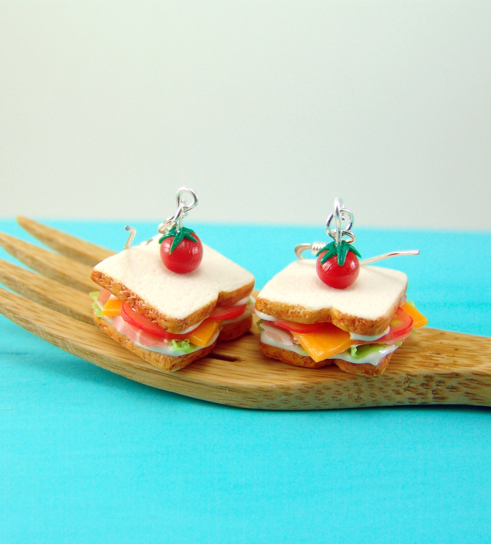 Sandwich Earrings // Ham and Cheese Earrings // Food Jewelry Etsy