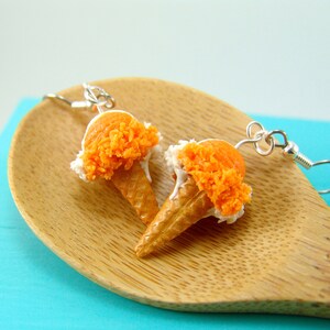 Ice Cream Earrings // Creamsicle Ice Cream Food Jewelry // MADE TO ORDER // Miniature Food Earrings