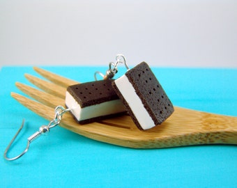 Essen Schmuck Eis Ohrringe // MADE TO ORDER // Eiscreme Sandwiches // Miniatur Essen Ohrringe
