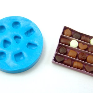 Polymer Clay Mold // Flexible Silicone Dollhouse Chocolates Candies in 1:12 Scale // Flexible Silicone Mold