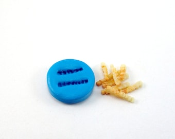 Silicone Mold // Dollhouse French Fries 1/12  Scale // Miniature Food Mold