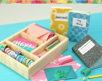 Dollhouse Miniature Stationery Supplies DIY Tutorial - Dollhouse Tutorial eBook - Mini Maker Workshop Series