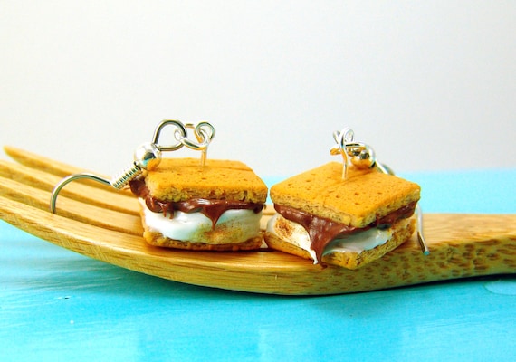 Food Jewelry Campfire S Mores Earrings Made To Order Etsy Food Jewelry Campfire S Mores Earrings Made To Order Etsy