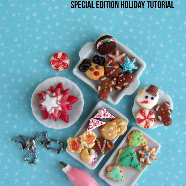 Polymer Clay Tutorial - How to Sculpt Miniature Christmas Cookies Miniature Sweets Tutorial