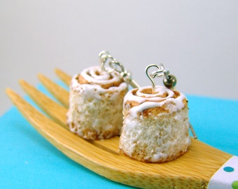 Food Jewelry // Cinnamon Roll Earrings // Cinnamon Bun Jewelry // MADE TO ORDER // Miniature Food