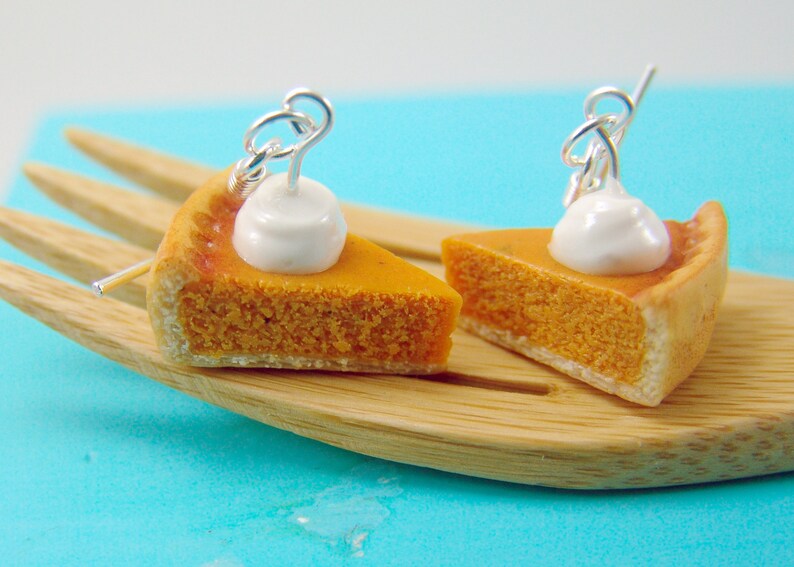 Pumpkin Pie Earrings // Miniature Food Jewelry // MADE TO ORDER // Holiday Earrings image 4